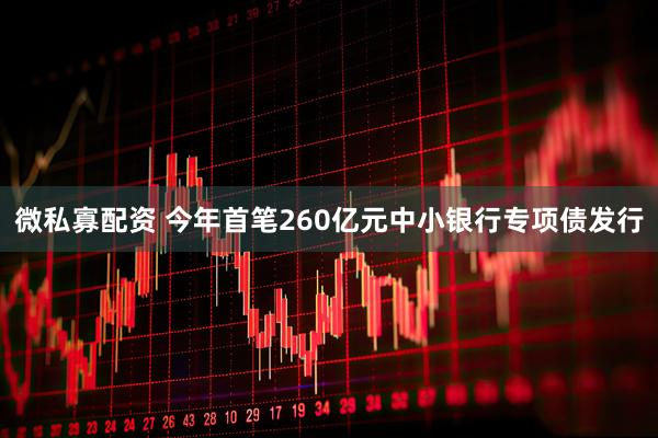 微私寡配资 今年首笔260亿元中小银行专项债发行